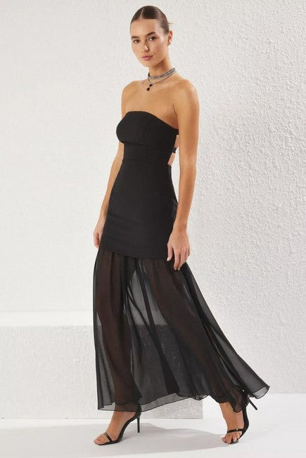 Women's A-Line Strapless Maxi Dress