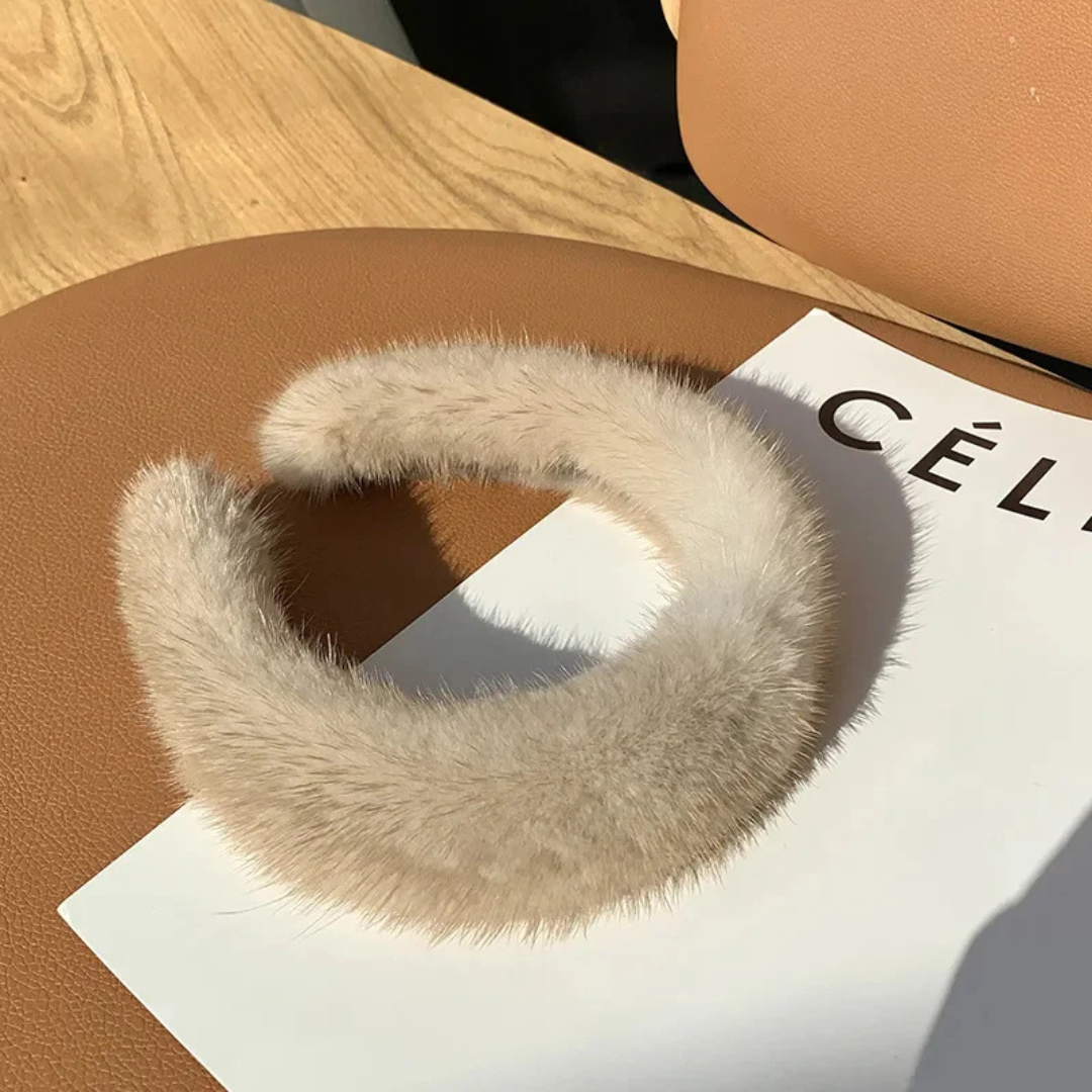 Faux Fur Headband with Elastic Band Construction