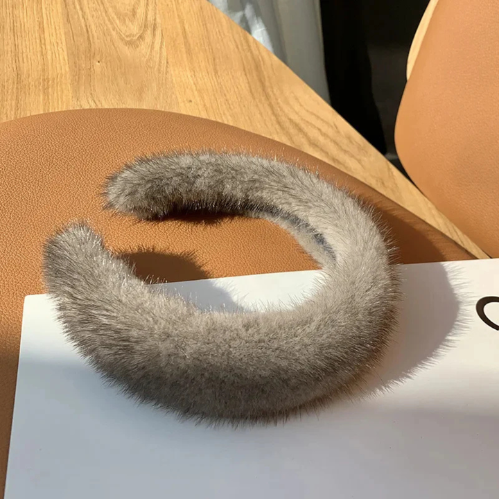 Faux Fur Headband with Elastic Band Construction