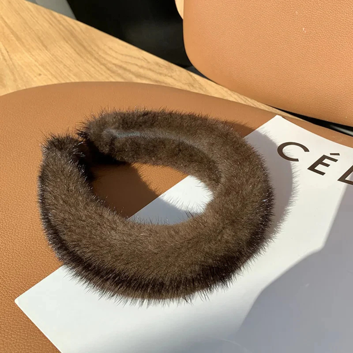 Faux Fur Headband with Elastic Band Construction