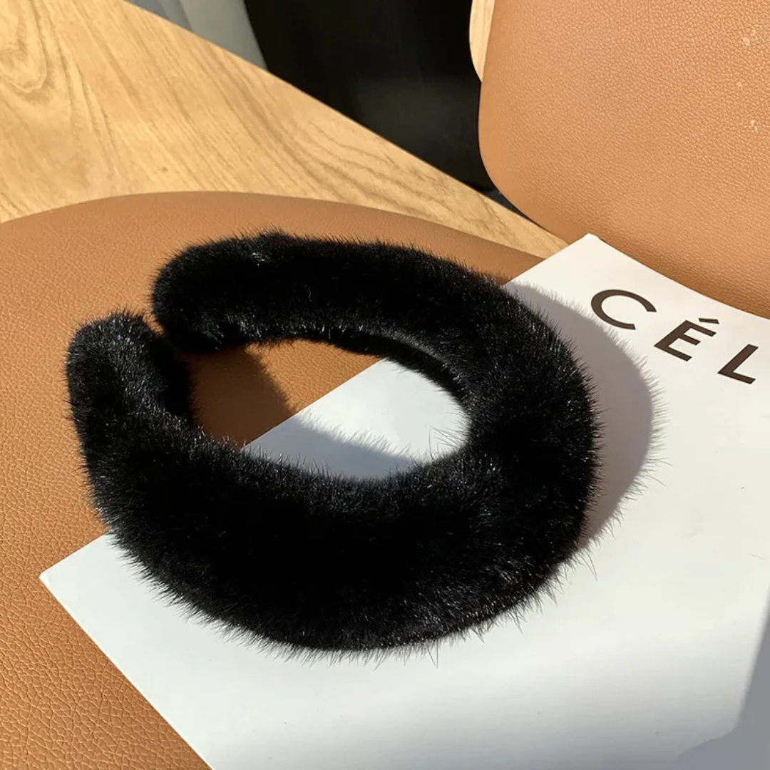 Faux Fur Headband with Elastic Band Construction