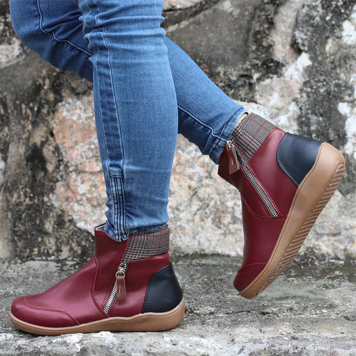 Men's Ankle Boots with Side Zip Closure and Elastic Panel