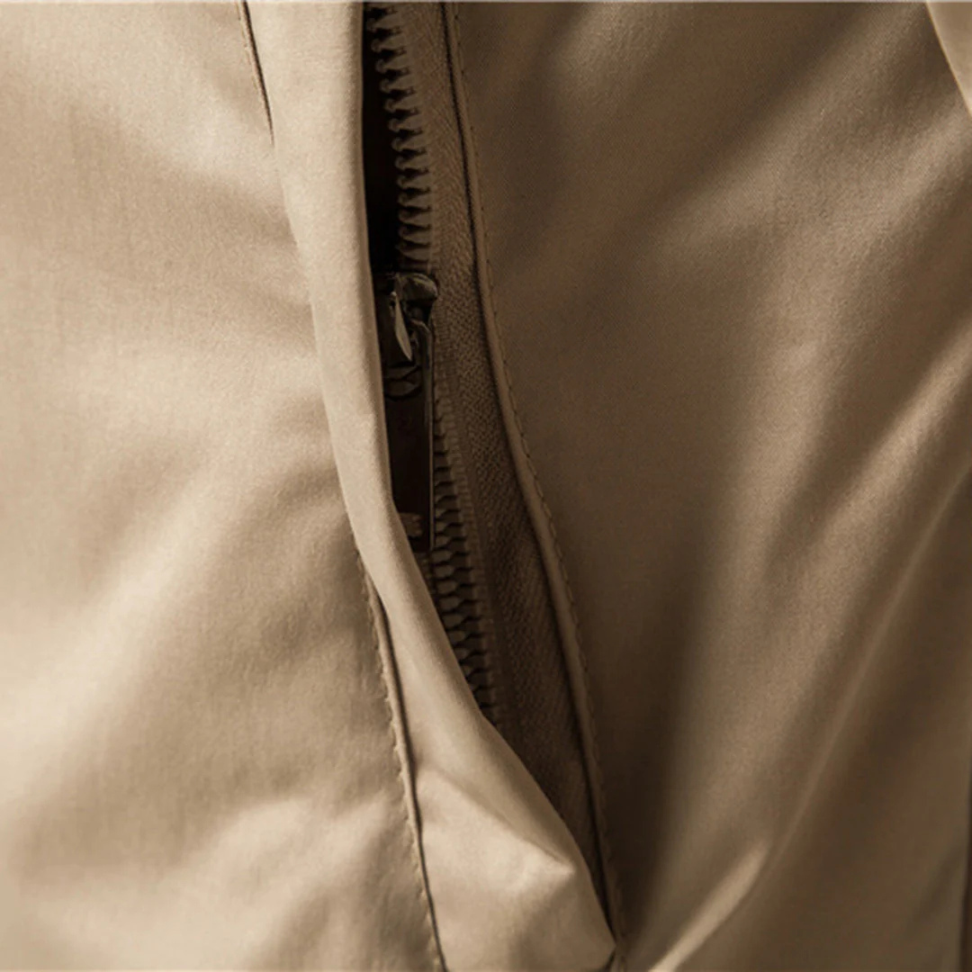 Men's Bomber Jacket with Ribbed Collar and Contrast Stripe Details