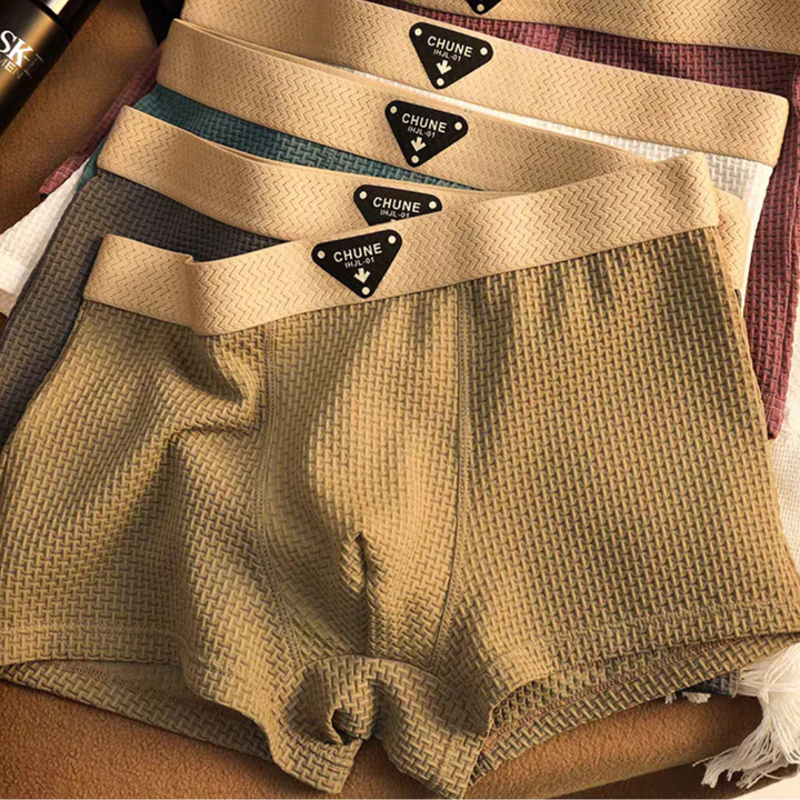 Men's Boxer Briefs Multipack with Elastic Waistband and Textured Fabric