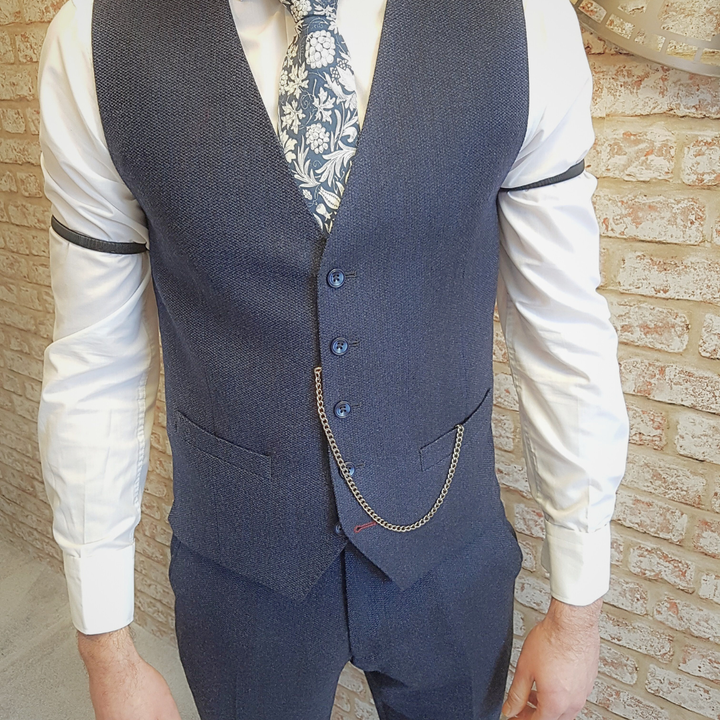 Men's Button Front Vest with V-Neckline and Front Pockets