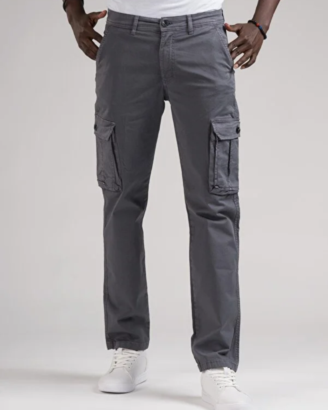Men's Cargo Pants with Flap Pocket Detail and Belt Loops