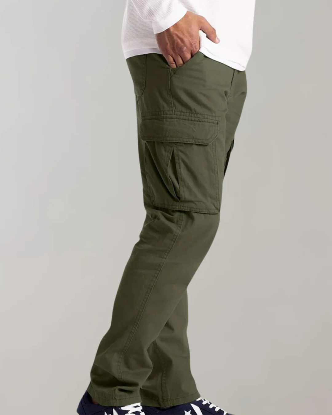 Men's Cargo Pants with Flap Pocket Detail and Belt Loops