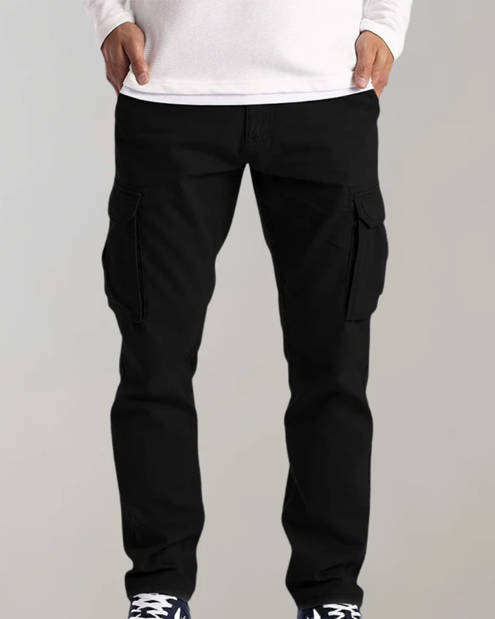 Men's Cargo Pants with Flap Pocket Detail and Belt Loops