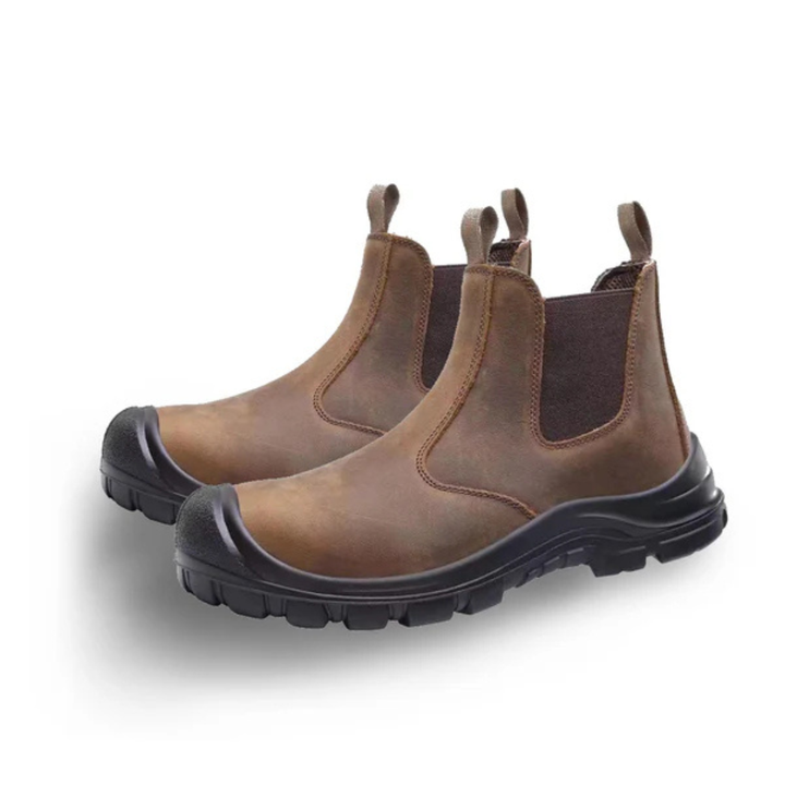 Men's Chelsea Boots with Elastic Side Panels and Reinforced Toe Cap