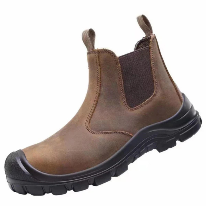 Men's Chelsea Boots with Elastic Side Panels and Reinforced Toe Cap