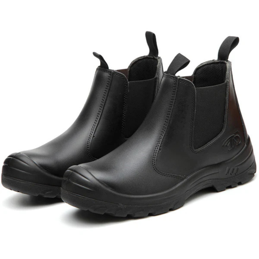 Men's Chelsea Boots with Elastic Side Panels and Reinforced Toe Cap