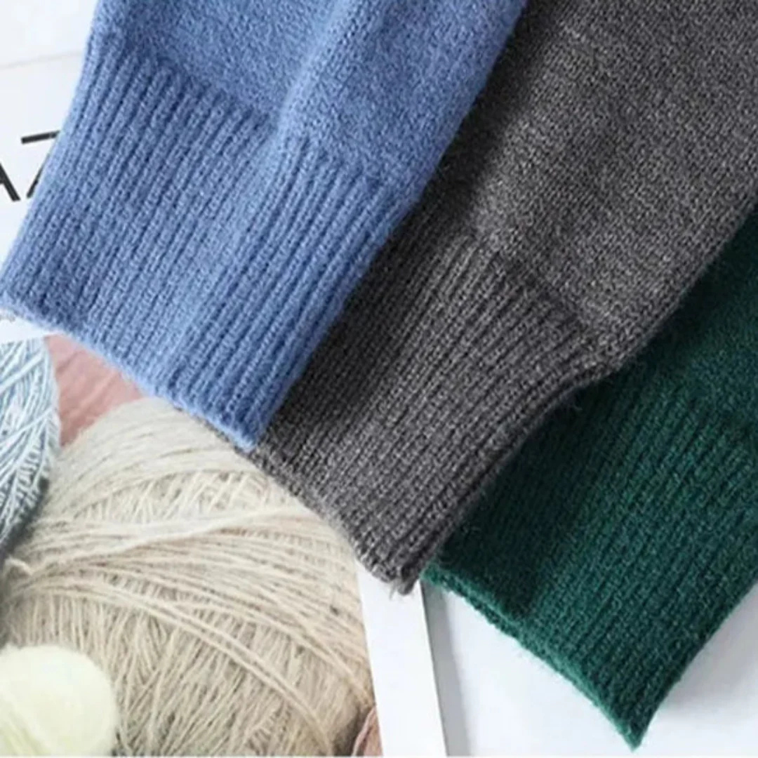 Men's Crew Neck Patchwork Knit Sweater with Cable Details