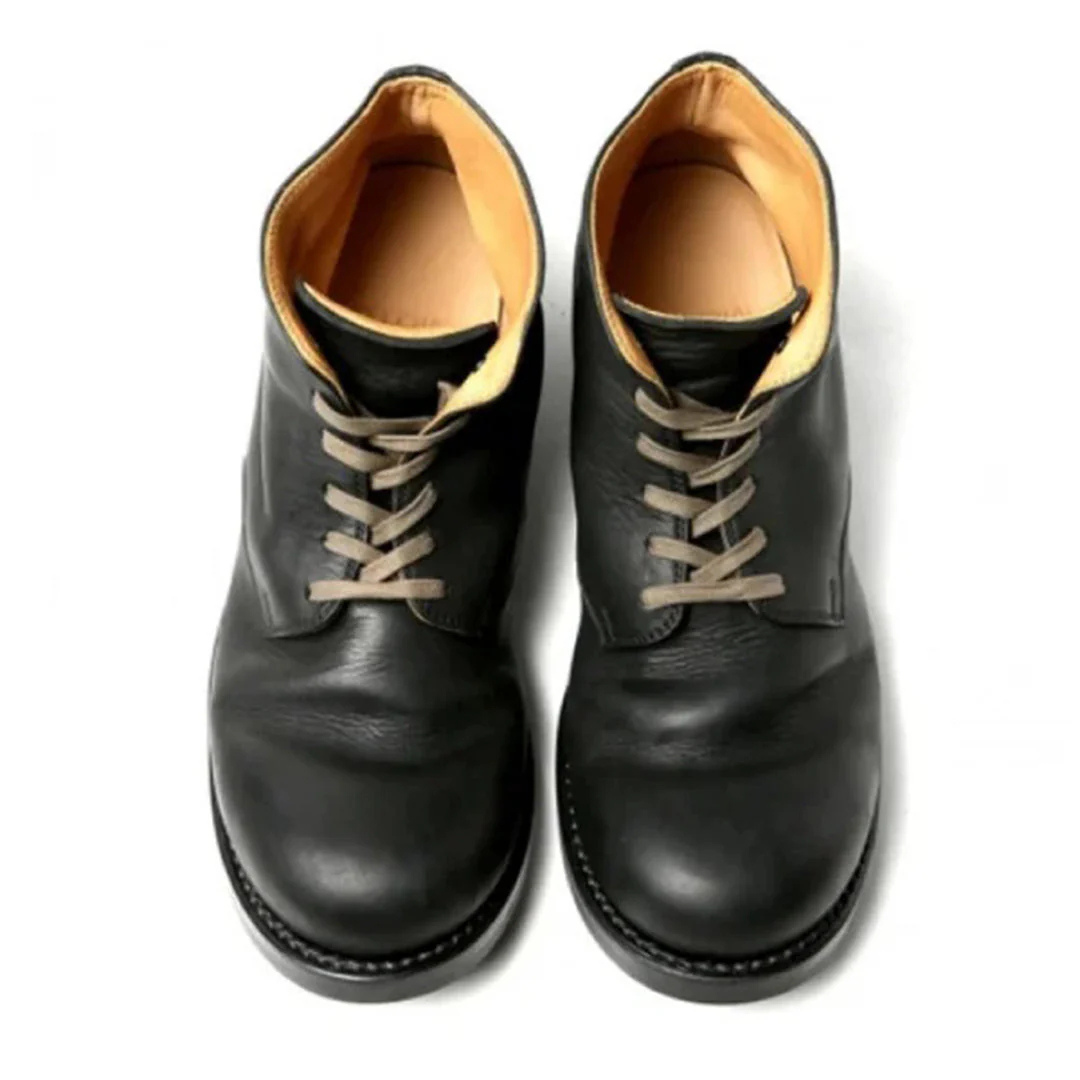 Men's Lace Up Ankle Boots with Contrast Stitching and Padded Collar