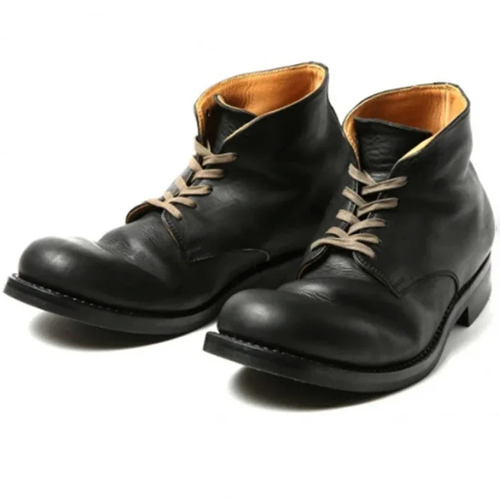 Men's Lace Up Ankle Boots with Contrast Stitching and Padded Collar