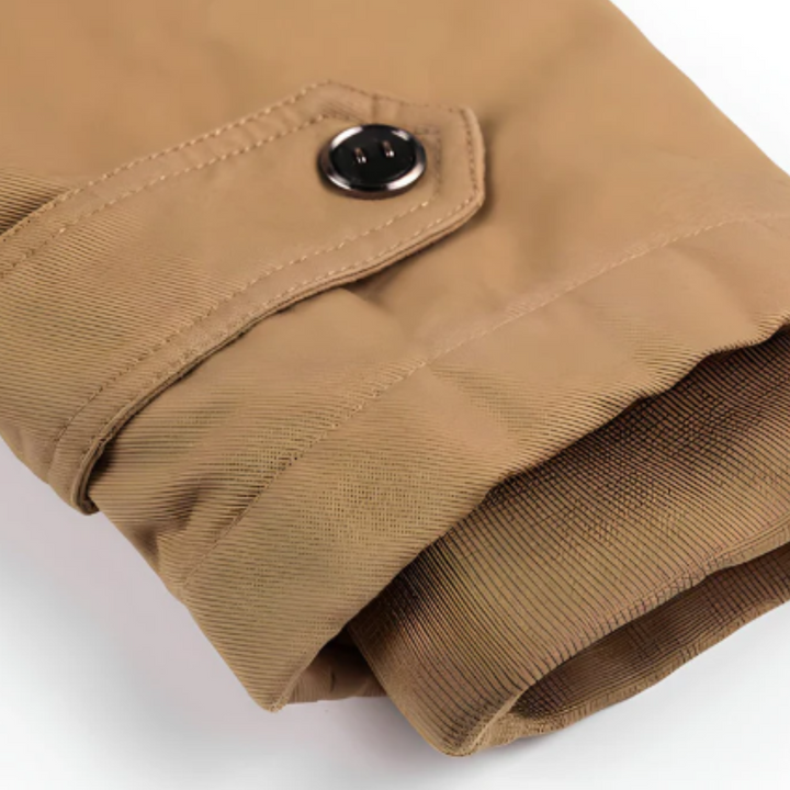 Men's Military Field Jacket with Multiple Cargo Pockets and Stand Collar