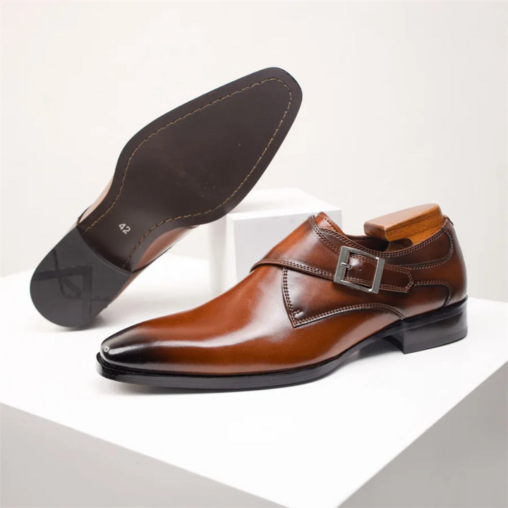 Men's Monk Strap Dress Shoes with Buckle Closure