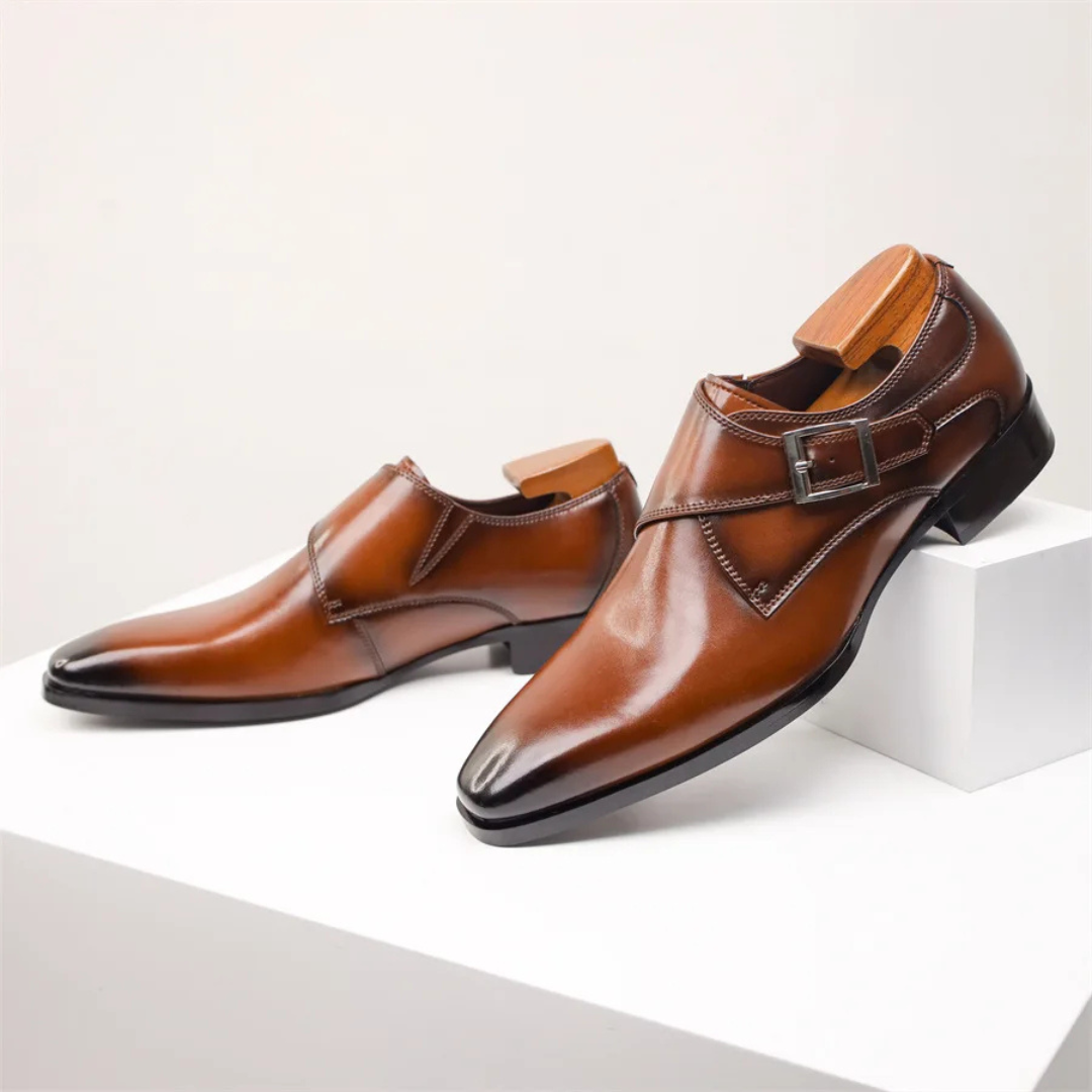 Men's Monk Strap Dress Shoes with Buckle Closure