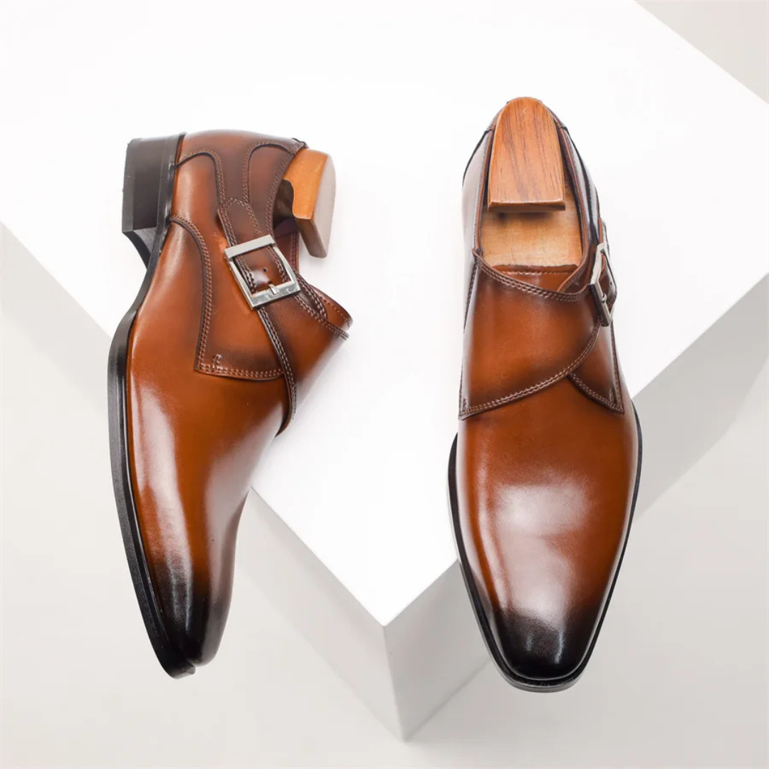 Men's Monk Strap Dress Shoes with Buckle Closure