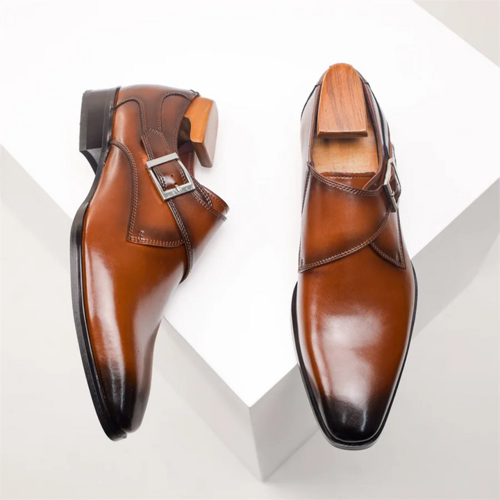 Men's Monk Strap Dress Shoes with Buckle Closure