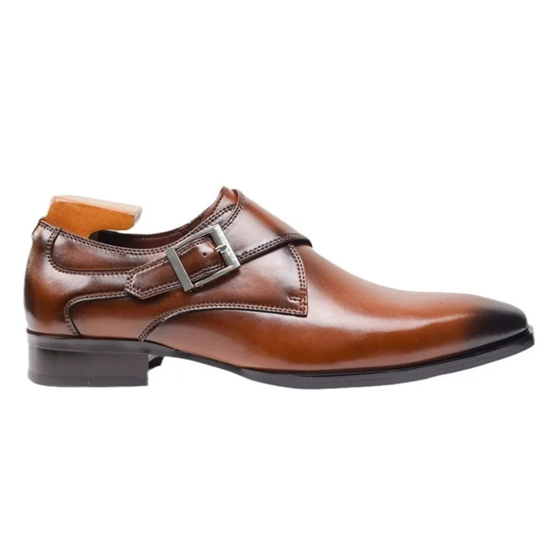 Men's Monk Strap Dress Shoes with Buckle Closure