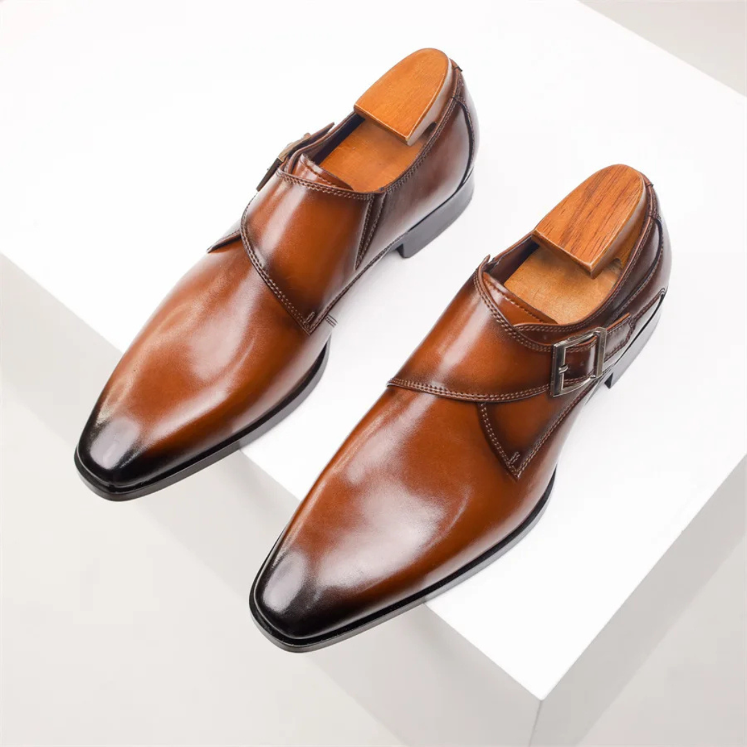 Men's Monk Strap Dress Shoes with Buckle Closure