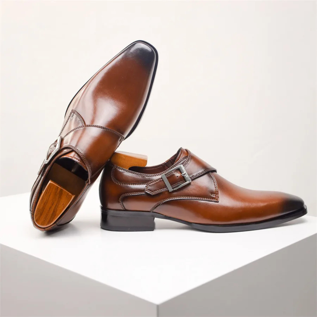 Men's Monk Strap Dress Shoes with Buckle Closure