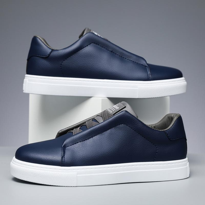 Men's Slip-On Sneakers with Elastic Lacing System and Platform Sole