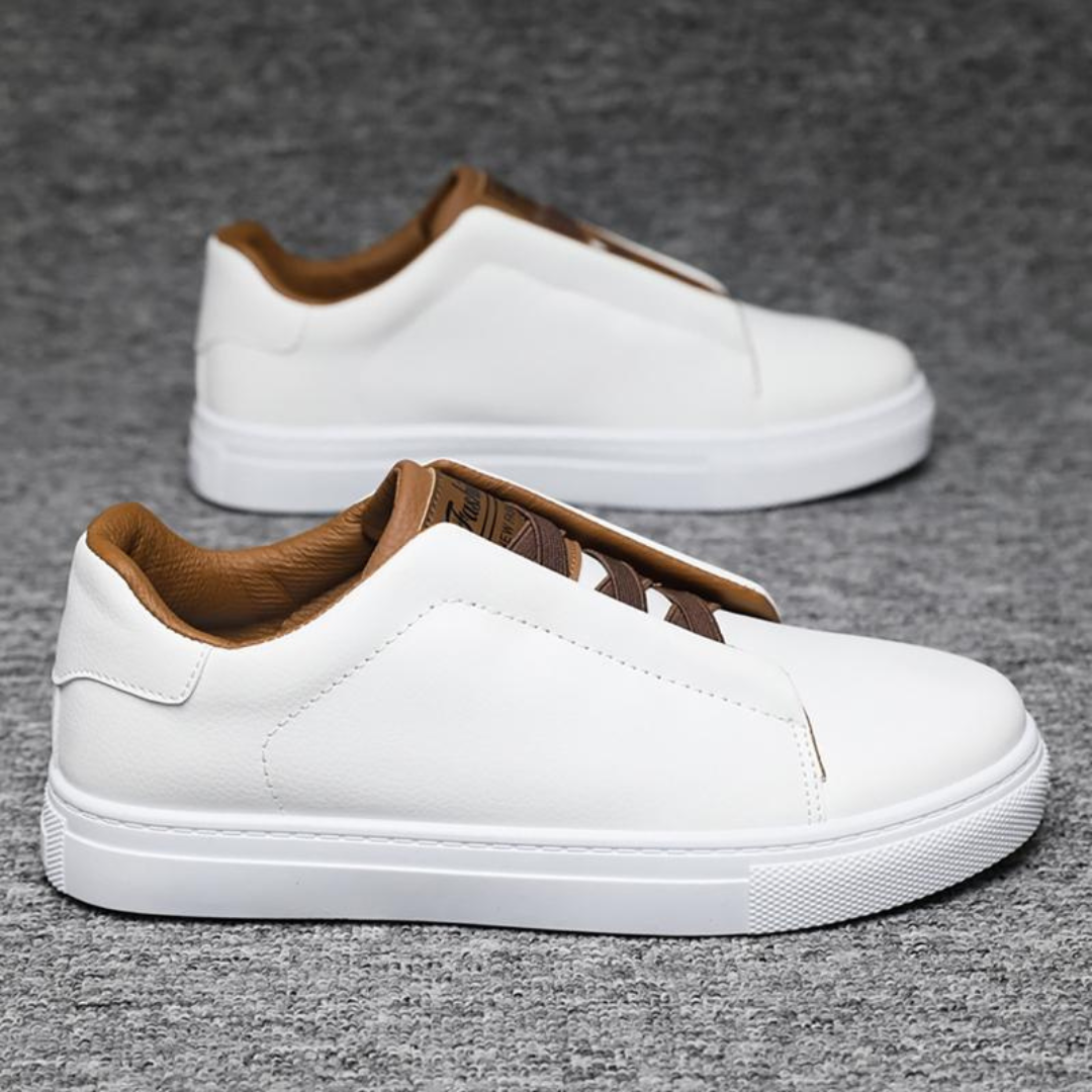 Men's Slip-On Sneakers with Elastic Lacing System and Platform Sole