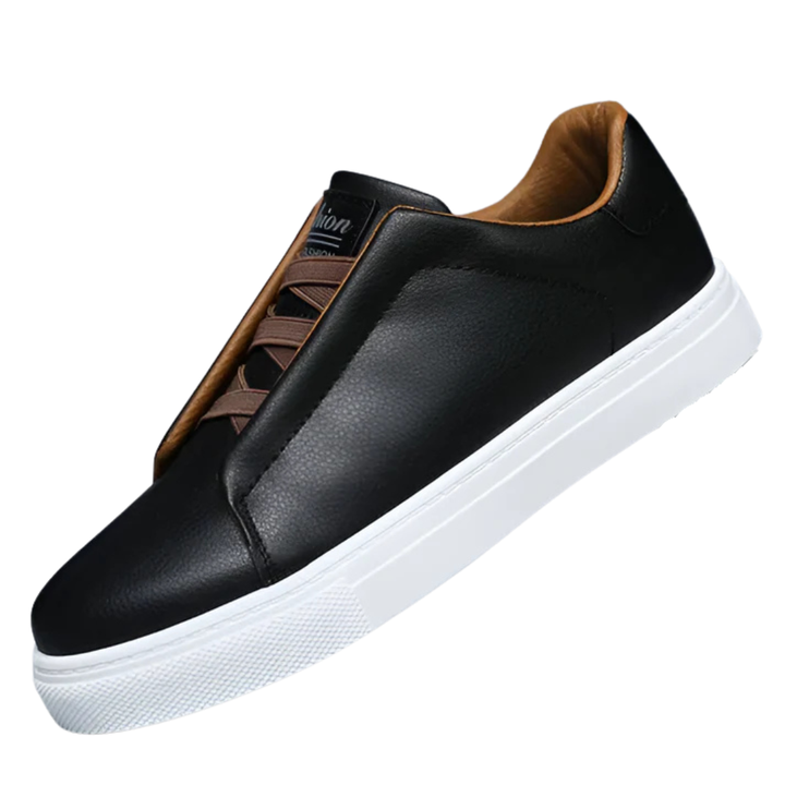 Men's Slip-On Sneakers with Elastic Lacing System and Platform Sole