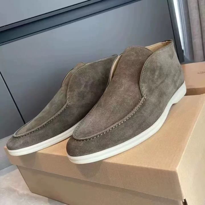 Men's Slip On Flats with Elastic Side Goring and Rubber Outsole