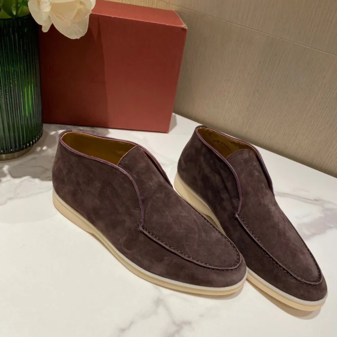 Men's Slip On Flats with Elastic Side Goring and Rubber Outsole