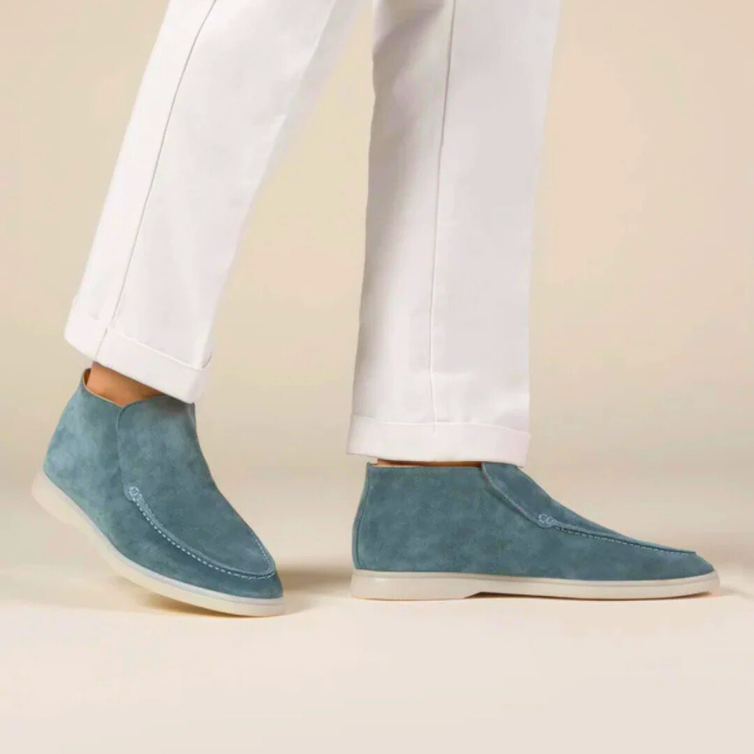 Men's Slip On Flats with Elastic Side Goring and Rubber Outsole