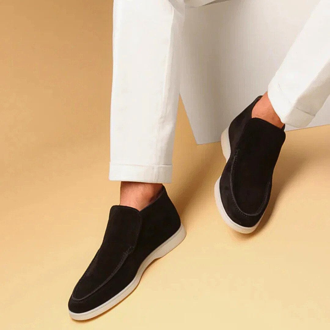 Men's Slip On Flats with Elastic Side Goring and Rubber Outsole
