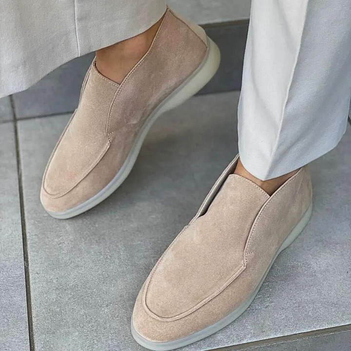 Men's Slip On Flats with Elastic Side Goring and Rubber Outsole