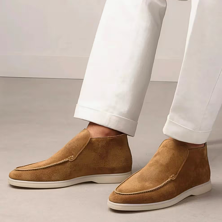 Men's Slip On Flats with Elastic Side Goring and Rubber Outsole