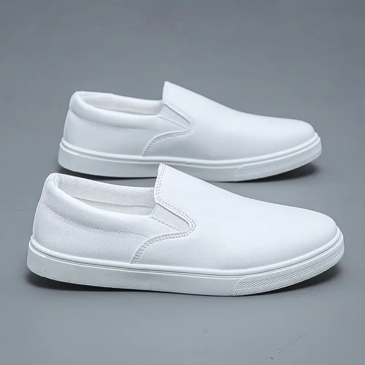 Men's Slip On Shoes with Elastic Side Gussets and Contrast Stitching