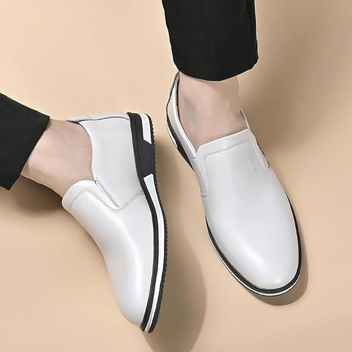 Men's Slip On Shoes with Rounded Toe and Elastic Side Goring