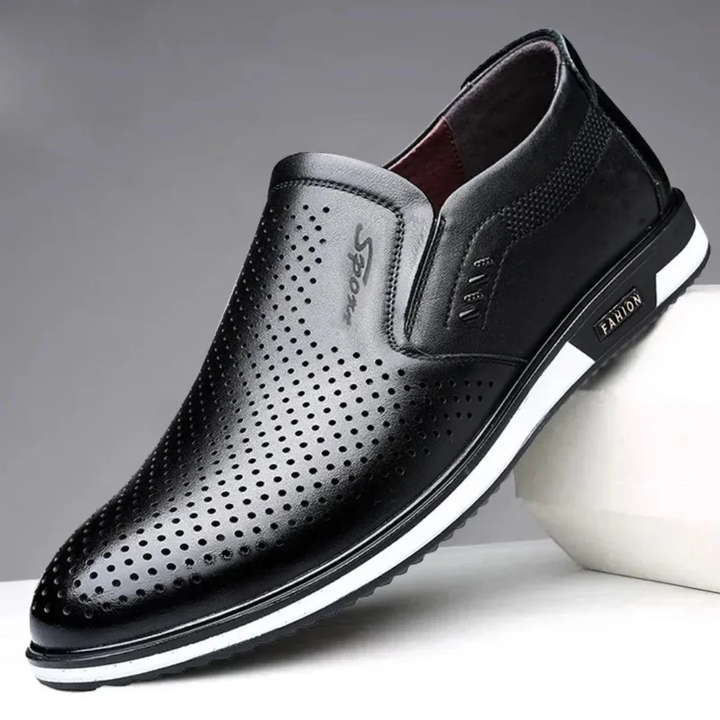 Men's Slip On Shoes with Rounded Toe and Elastic Side Goring