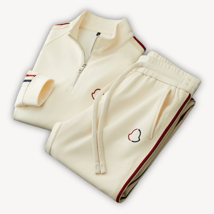 Men's Two Piece Set with Quarter Zip Top and Jogger Pants