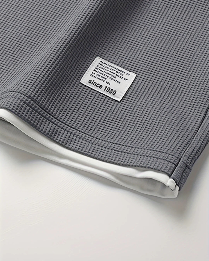 Men's Two Piece Set with Short Sleeve Top and Drawstring Shorts