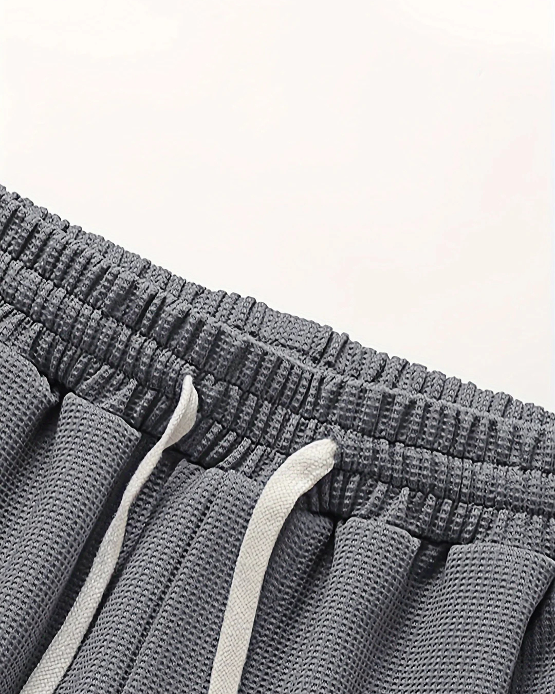 Men's Two Piece Set with Short Sleeve Top and Drawstring Shorts