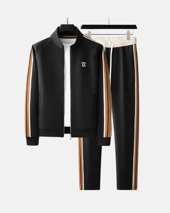 Men's Two Piece Tracksuit Set with Zip Jacket and Matching Pants