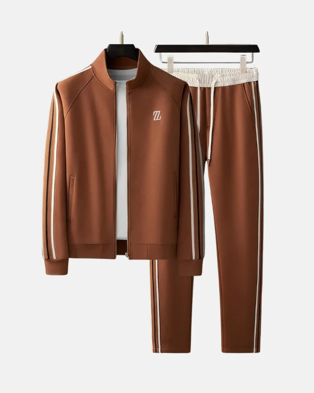 Men's Two Piece Tracksuit Set with Zip Jacket and Matching Pants