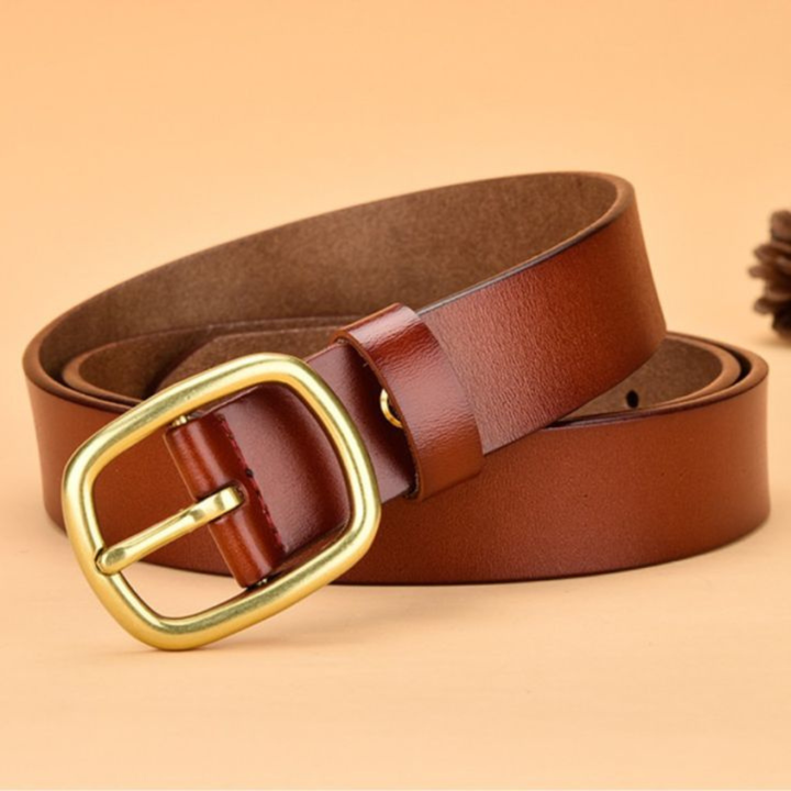 Men's Belt with Metal Pin Buckle and Textured Finish