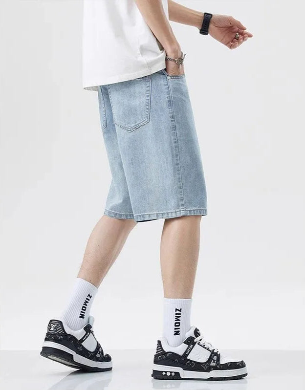 Men's Knee-Length Denim Shorts