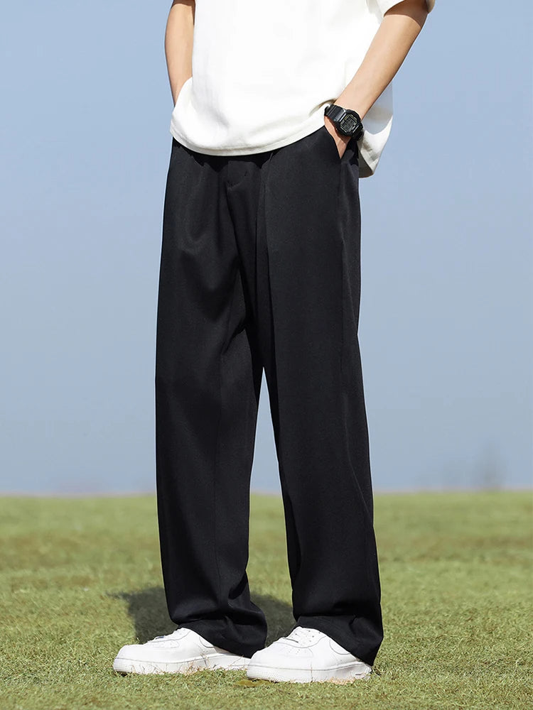 Men's Pleated Wide-Leg Pants