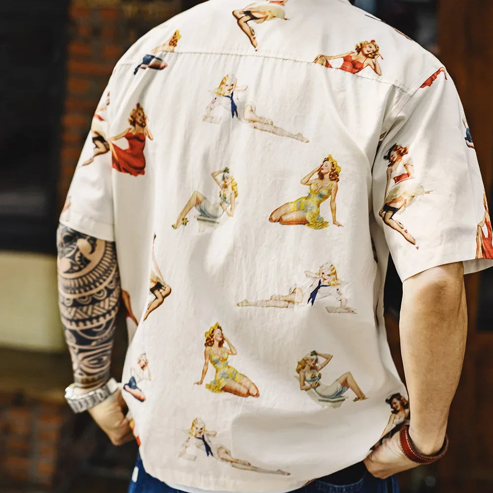 Men’s Short-Sleeved Shirt with Graphic All-Over Print