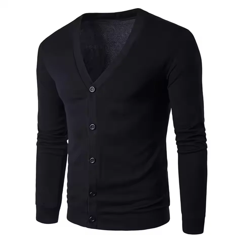 Men’s V-Neck Cardigan with Long Sleeves