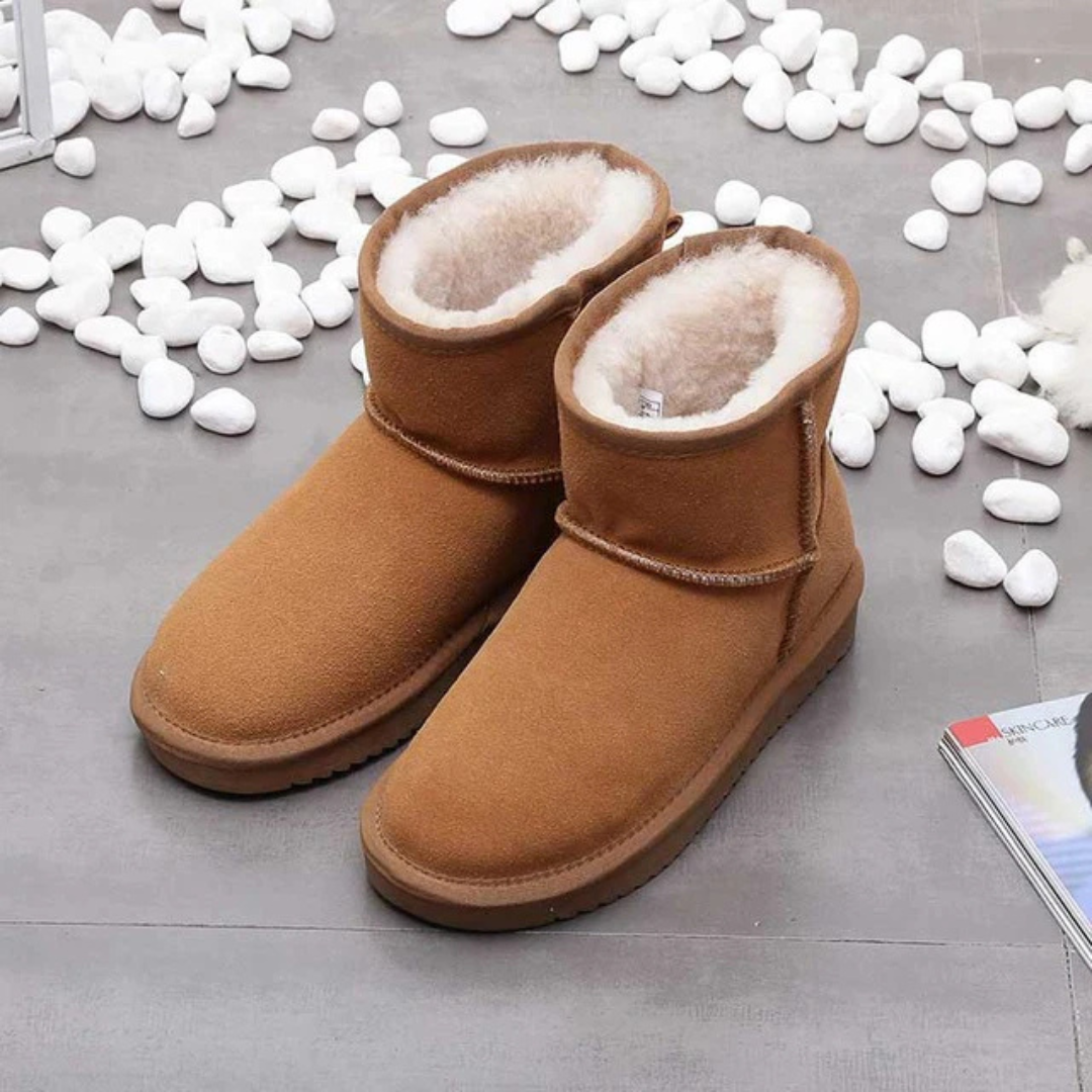 Women's Ankle Boots with Fleece Lined Interior and Pull On Style