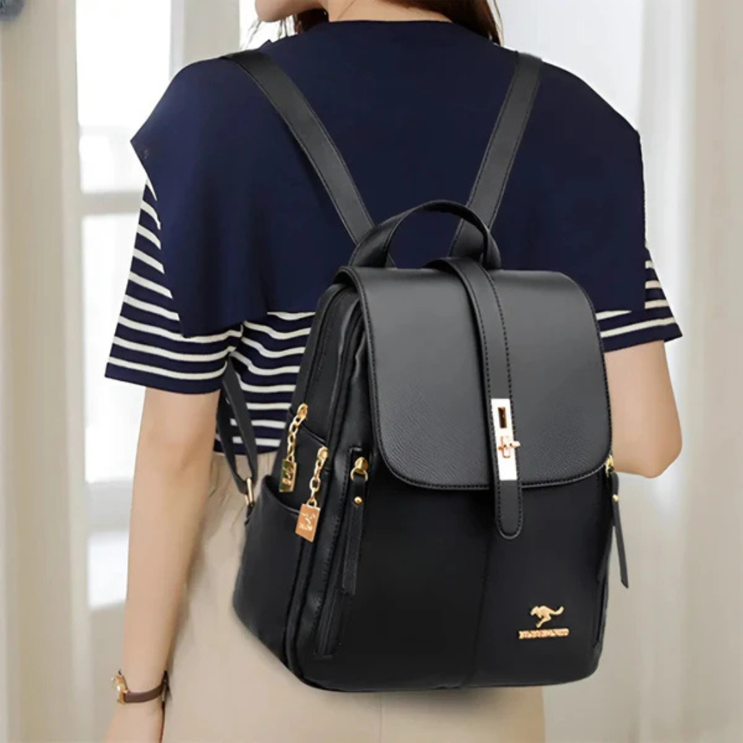 Women's Backpack with Flap Closure and Adjustable Shoulder Straps
